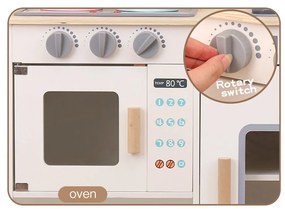 Gyerekeknek készült fa konyha kiegészítőkkel Montessori Baby Mix fehér