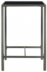 5 darabos szürke polyrattan kerti bárszett