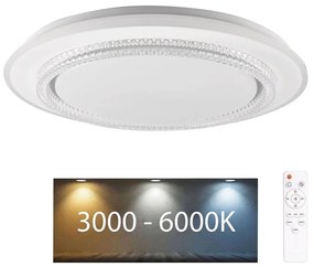 Polux LED Dimmelhető fürdőszobai mennyezeti lámpa ADELA LED/72W/230V IP44 + távirányító SA2142