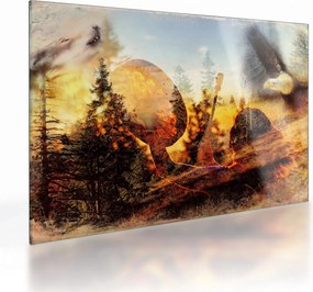 Üveg kép - Sámán motívum (70x50 cm)