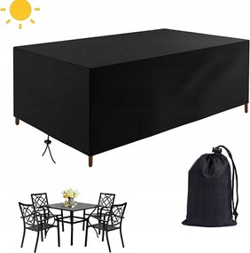 Kerti bútor huzat 213×132×74cm vízálló fekete 210D