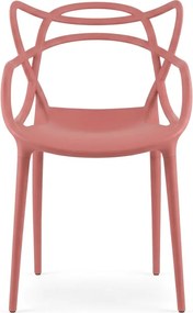 4 db műanyag KATO szék szett, korall színben