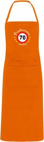 Konyhai kötény hímzéssel ajándék 70. születésnapra 70-es hímzés