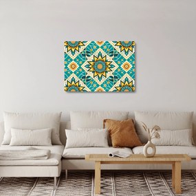 Üveg kép - Türkiz minta (70x50 cm)