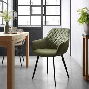 Khaki bőr utánzat étkezőszék szett 2 db-os Amira – Kave Home