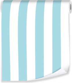 Tapéta Csíkok Kék Flizelin Fal Tapéta Fiú Tekercs