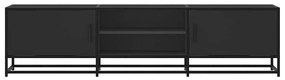 fekete szerelt fa és fém TV-szekrény 160x35x41 cm