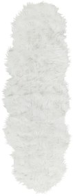 Fehér Mű Báránybőr Szőnyeg 60 x 180 cm MAMUNGARI Beliani