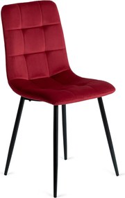 Szék bordó színben, bársony kárpittal PERU