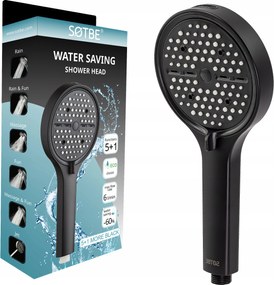 Zuhanyfej zuhany masszírozóval 6 funkciós fekete Sotbe Lark 5+1MORE Black