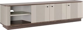Vesper 3D TV-szekrény 187 cm talapzaton - kasmír / dió / fekete fogantyúk