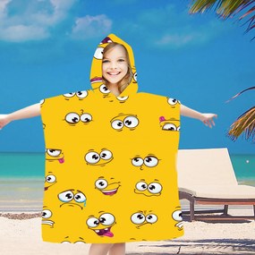 Gyermek poncsó SMILE sárga 60x120 cm