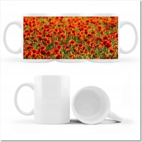 fényképes bögre Pipacsokkal teli rét