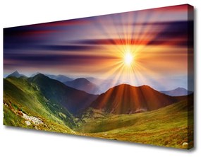 Vászonkép falra Sunset Hegyi táj 125x50 cm