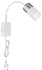 Globo 57851W - Fali spotlámpa BRISBON 1xGU10/25W/230V fehér/króm