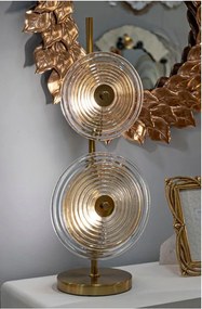 Aranyszínű asztali lámpa üveg búrával (magasság 63 cm) Venice – Mauro Ferretti