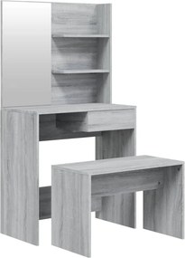 vidaXL szürke sonoma színű fésülködőasztal-szett 74,5 x 40 x 141 cm