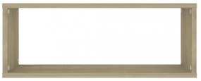 4 db sonoma tölgy szerelt fa négyszögű fali polc 60x15x23cm