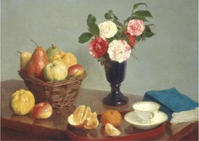 Üveg kép - Henri Fantin-Latour, Still  Life, reprodukciók (70x50 cm)
