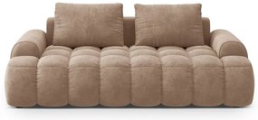 Világosbarna bársony kanapé 200 cm Linz – Cosmopolitan Design