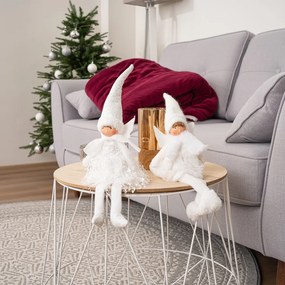 Karácsonyi dekoráció Ülő angyal, 40 cm, ezüst