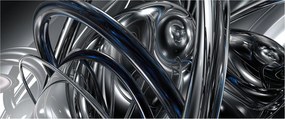 Kék és szürke absztrakció kép (120x50 cm)