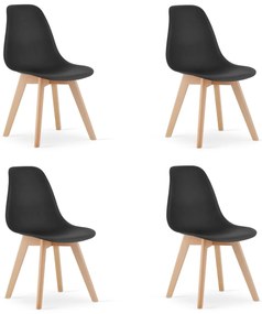 4 darabos KITO fekete étkezőszék készlet