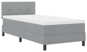 Boxspring Ágy Matrac és LED Fény Szürke 90x190 cm Szövet