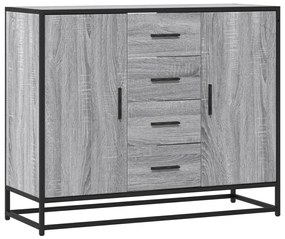 szürke sonoma színű szerelt fa tálalószekrény 92 x 35 x 76 cm