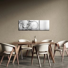 Kép - Réti virágok részlete (órával) (90x30 cm)