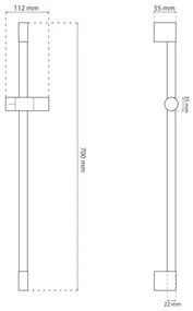 REA-P6500 - 70 cm kézi zuhanytartó, szálcsiszolt arany