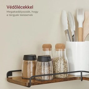 LOFT sarok fali polc, 2 db-os szett, barna/fekete Vasagle