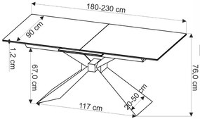 Luciano bővíthető étkezőasztal 180-230cm fehér