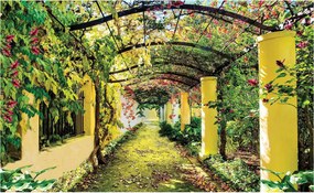 Flizelin fotótapéta Virágzó kerti ív Perspektíva 368x254 +ragasztó