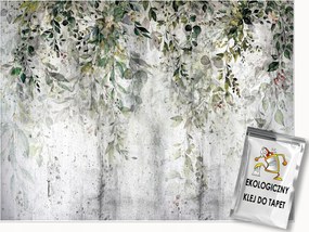 Fotótapéta Levelek Zöld Természet Beton Hálószoba Nappali Tapéta 350x250