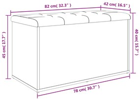 szürke sonoma színű szerelt fa tárolópad 82 x 42 x 45 cm