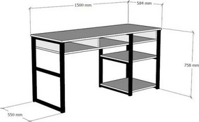 Emro Walnut and Black íróasztal