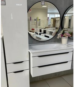 TMP IRON fürdőszobai tükör - FEKETE keret - kerek - 80 cm