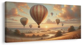 Kép naplemente ballonokkal