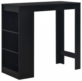 fekete bárasztal polccal 110 x 50 x 103 cm