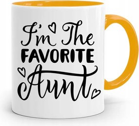 Sárga Bögre Ajándék Néniknek IM The Favorite Eunt fényképes nyomtatással