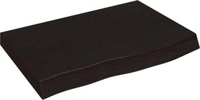 vidaXL sötétbarna kezelt tömör fa fürdőszobai pult 60x50x(2-4) cm