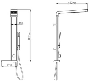 Aqualine - ROME zuhanyszett, fényes króm