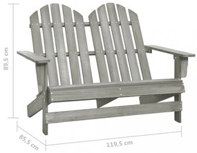 kétszemélyes szürke tömör fenyőfa kerti adirondack szék