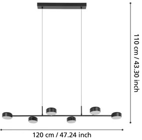 Eglo 900352 - LED Csillár zsinóron CLAVELLINA 6xLED/7W/230V