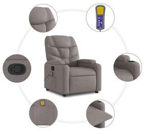 vidaXL tópszínű szövet dönthető masszázsfotel