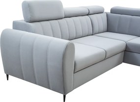 Kinyitható ülőgarnitúra, világosszürke, jobbos, KORIO L