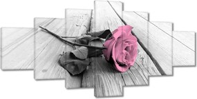 Festmények 210x100 Rózsa világos deszkákon