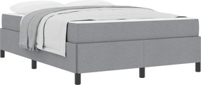 vidaXL Boxrugós ágy matracmal Világosszürke 140 x 190 cm szövet