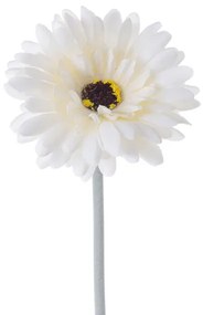 Gerbera selyemvirág szál, magasság: 55cm, virágfej átmérő: 10cm - Bézses fehér